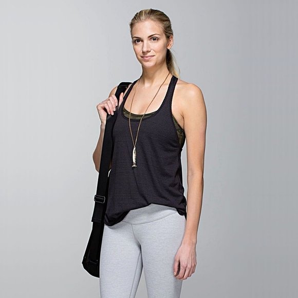 lululemon athletica Tops - Lululemon 105 F Scalloped-Trim Racerback Singlet Tank in Black